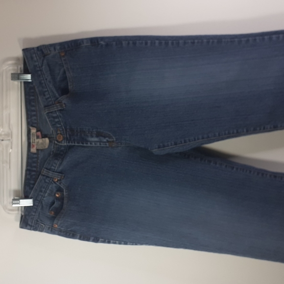 R Industrial Jeans Rampage Blue Denim Capris Size 13 Style 2KL3066 Split Cuffs - Picture 6 of 16